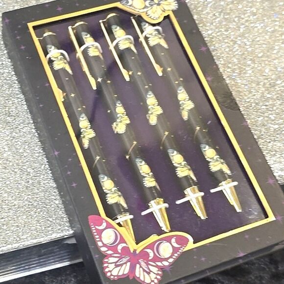 James Burke Set Of 4 Butterfly Design Pen Set - Picture 4 of 4